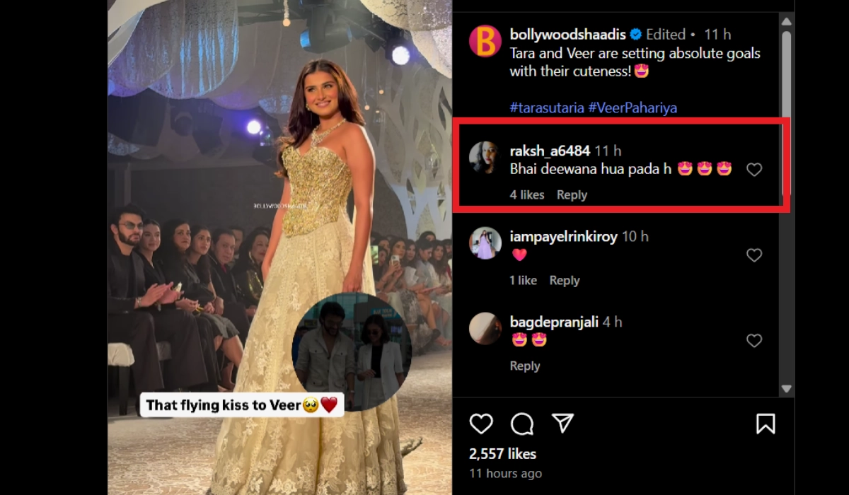 Tara Sutaria flying kiss Fan Reactions