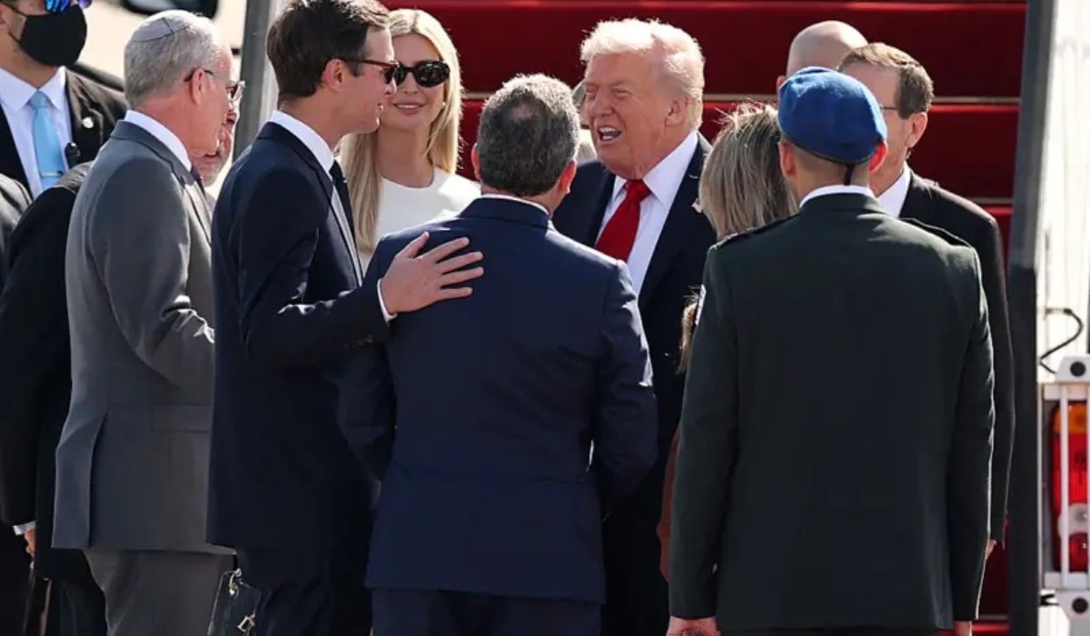 Donald Trump lands in Tel Aviv