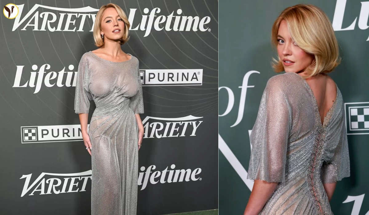 Sydney Sweeney Sheer Silver Dress Pics